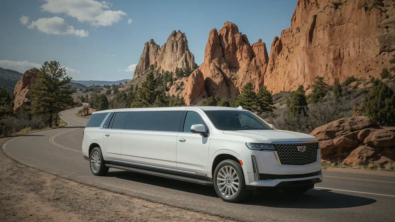 Timnath white Cadillac Escalade 20 passenger stretch limo