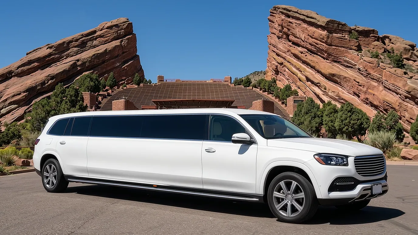 Timnath white Mercedes GLS 18 passenger stretch limo