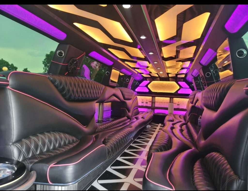 White 20-passenger Escalade stretch limo in Timnath