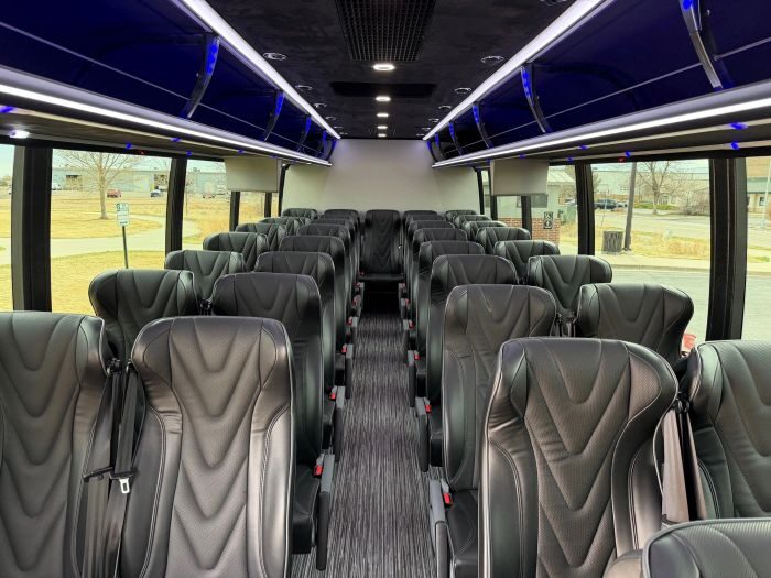 Coach bus leather seats – Timnath limo service