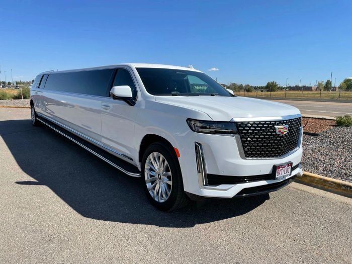 White Escalade stretch limo – Timnath limo service